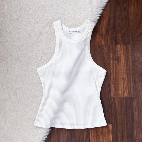 Good American Thermal 90s Tank Top In Ivory - Picture 2 of 7